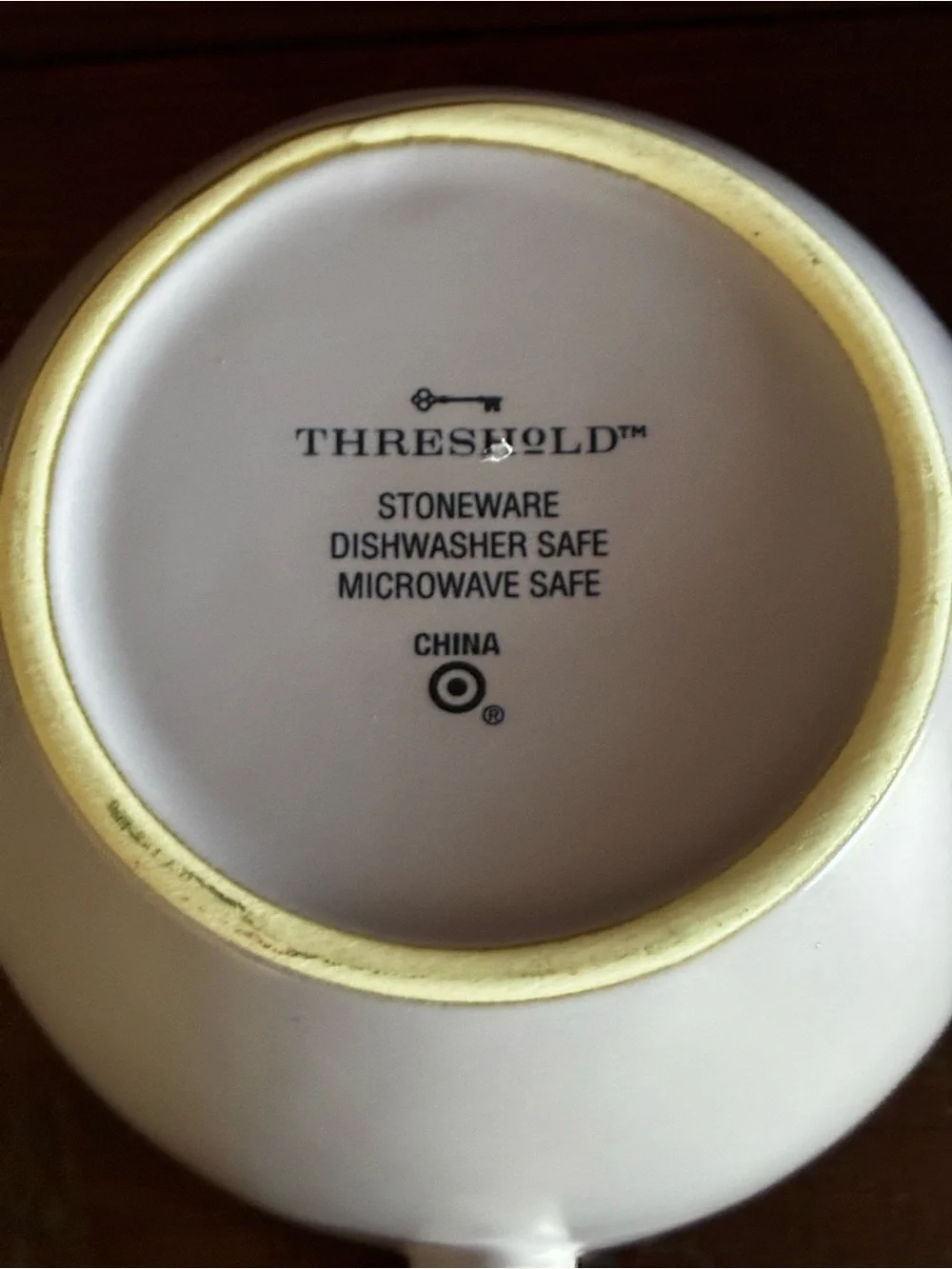 Threshold White Stoneware Bowl with Gold Rim